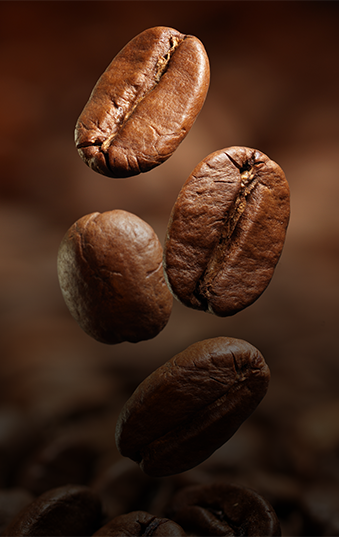 Grains de café entiers